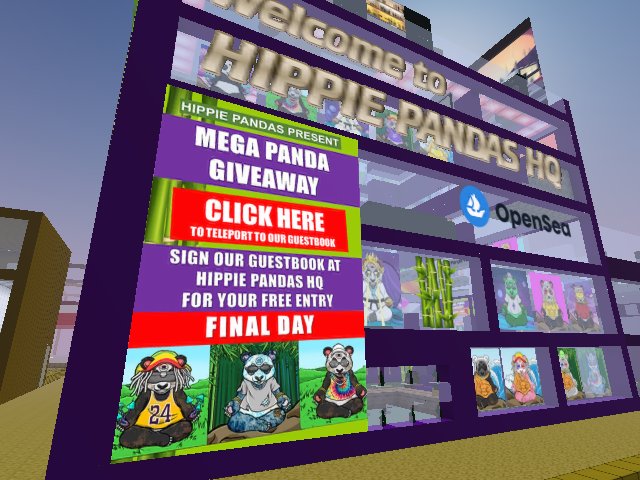 MEGA PANDA GIVEAWAY (FINAL DAY). WIN 1 OF 3 HIPPIE PANDAS NFTS - LAST CHANCE to Sign our guestbook for your free entry! :)