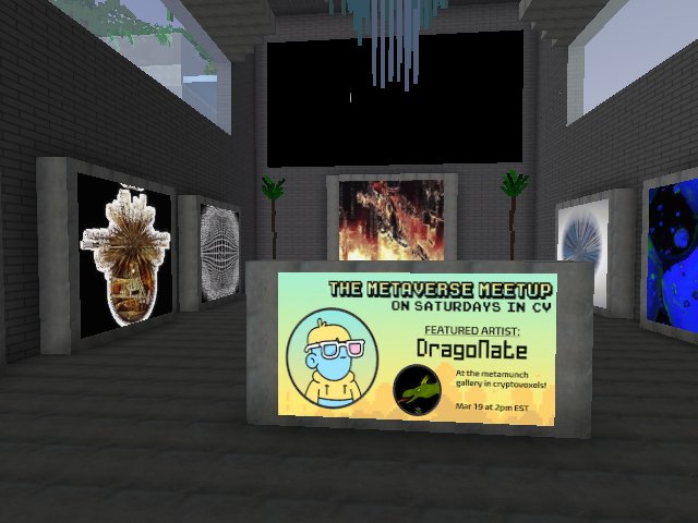 The Metaverse Meetup starts in 5 minutes! Updates about Pixa NFT and Phenomena Series, followed by an interview with our featured artist: DragoNate! His artwork is displayed throughout the gallery! Listen on twitter spaces (@metamunch_eth)