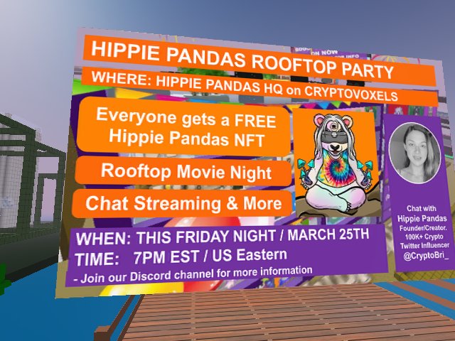 HIPPIE PANDAS ROOFTOP PARTY THIS FRIDAY NIGHT @ Hippie Pandas HQ