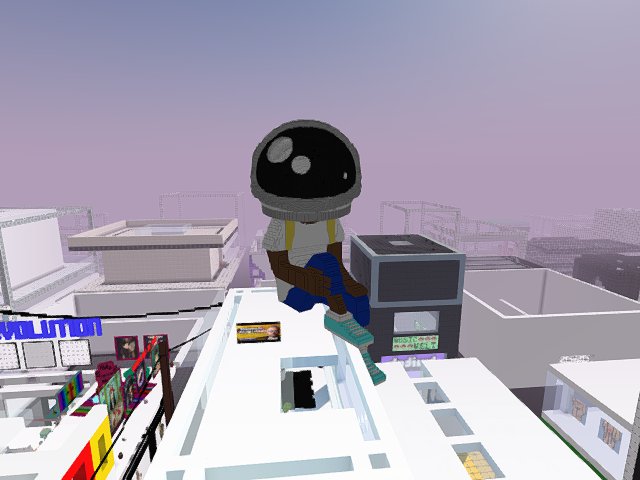 A sight of beauty! Micah Johnson's Aku right next to a Russell Napier podcast interview! Only in Cryptovoxels!