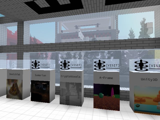 Links from Cryptovoxels into other 3D web platforms