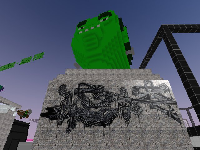 Medieval Graffiti in Crypto Voxels!? or a Vintage 90's Tewz Blackbook Sketch?