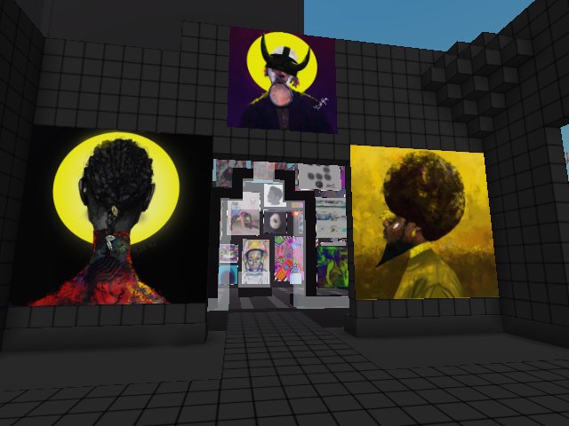 Three awesome #cryptoart pieces from @YangaARTS bought through the @hive_blockchain on @NftShowroom and placed in @cryptovoxels