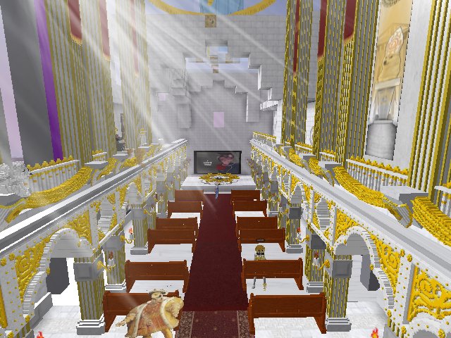 Adon sitting in the pews of the Cathedral