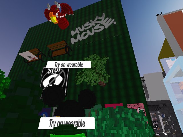 This #MuskyMouse Graffiti is everywhere in Cryptovoxels! ºoº