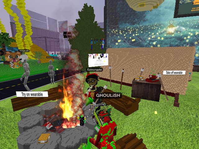 roasting my mallow and sparkin the voxelblunt from the campfire!