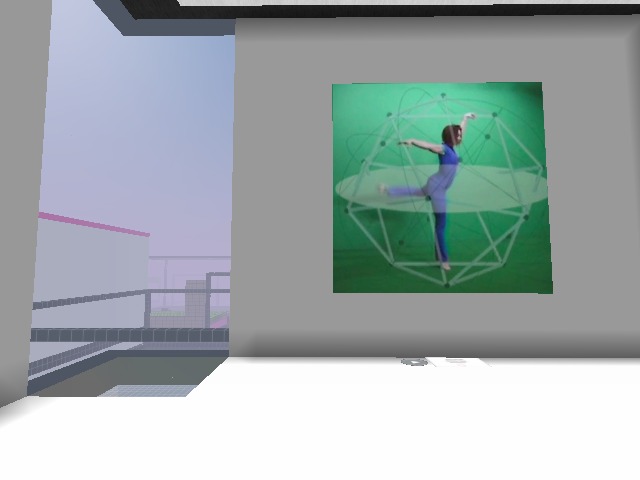 SearchLight Voxel Gallery 2nd Floor: Standing in front of Victor Acevedo's video piece called Meditative Dance.