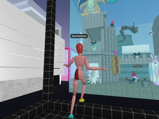 Ha Ha... i typed in my friends gallery and ended up in a basement that was an interesting maze... and popped up here.... just another day in Voxels....!