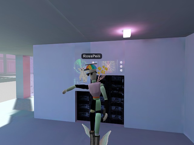 there;s a secret pastel server room under the staircase.