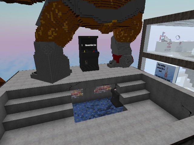 The arcade cabinet is almost like a third leg 🤣😂