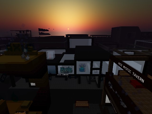 Sunset over Axie Town