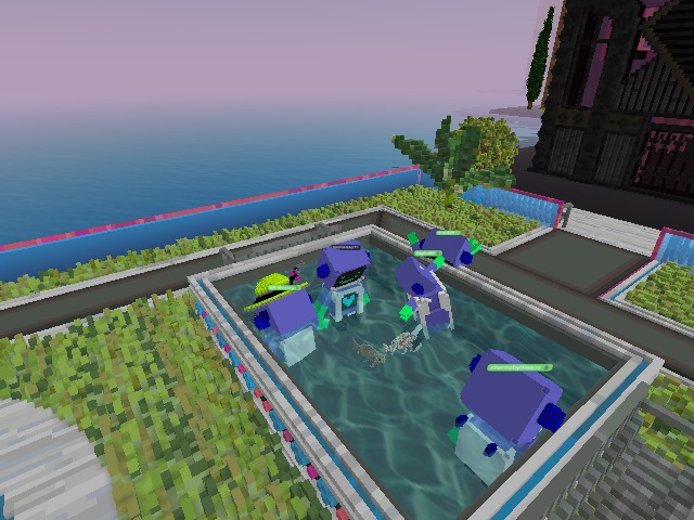 BlockBots chilling in the pond