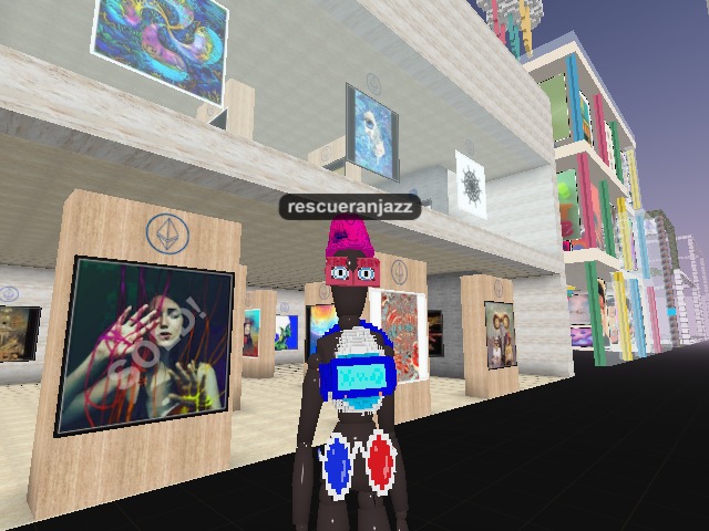 Checking out art in the gallery