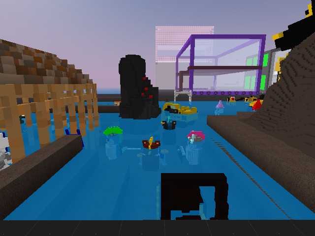 Oh, I think the park is flooded. Is it supposed to happen? I think it is cool, because it is raining, but it seems like a bug. lol