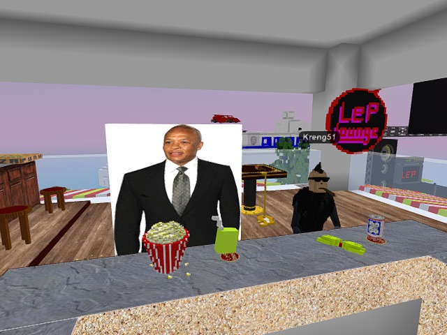 dr dre at LEPLOUNGE enjoying some godjuice basically