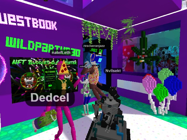 Dancing with friends in
@cryptovoxels
#metaverse. No risk of catching #covid19 or #monkeypox in the #metaverse. Come join the fun in #web3. No #vrheadset or #vrgoggles needed and you can check in with your mobile device if you like. #cryptovoxels http://voxels.com