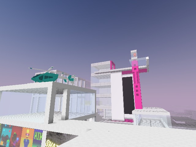 Is that a helicopter just landing on the top floor?
