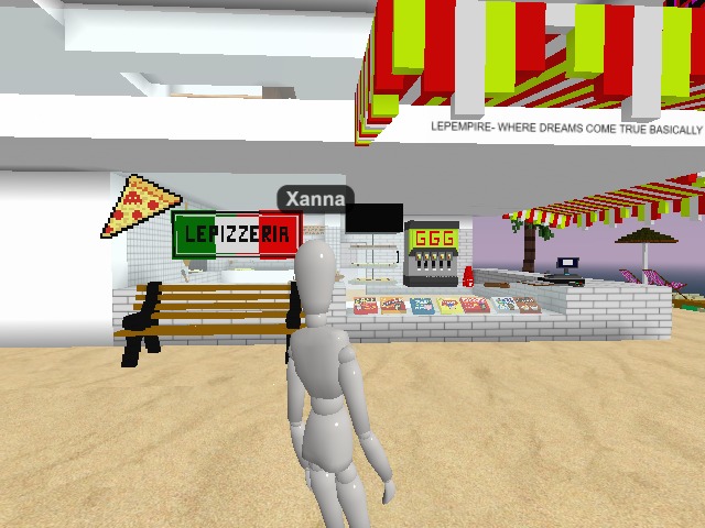 out of the wall but distracted by pizza
