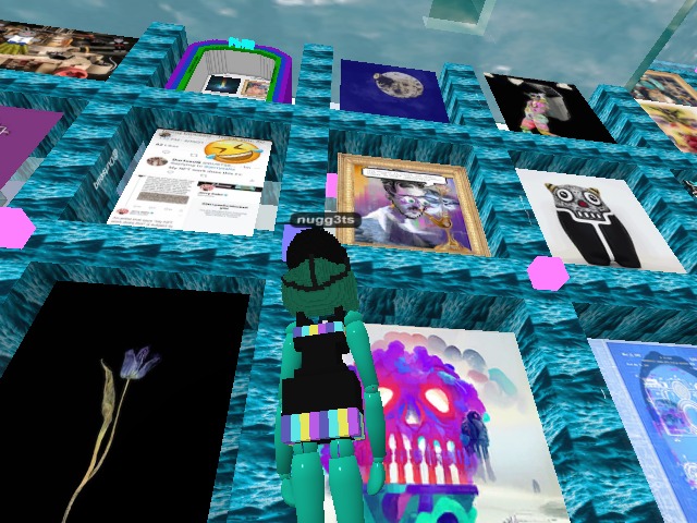 Checking out Stellabelle's gallery in my new swimsuit.
