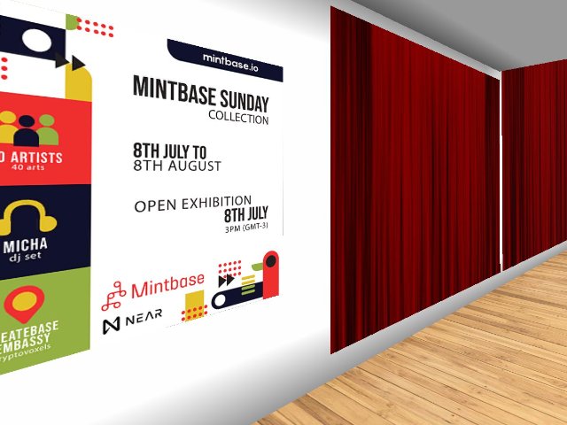 The Createbase Embassy building of the marketplace Mintbase built by metaarchitect Isa Danoninho hosts from July 8th to August 8th 2022 the MintbaseSunday Collection Exhibition. Inauguration today, 3 PM (GMT-3). https://linktr.ee/mintbasesunday