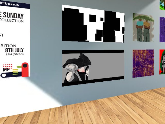 Exhibition MintbaseSunday Collection until August 8, 2022 in the Createbase Embassy building of the Mintbase marketplace. Curator: Alexandre Macieira | Meta-architect: Isa Danoninho | Music DJ MICHA. https://linktr.ee/mintbasesunday