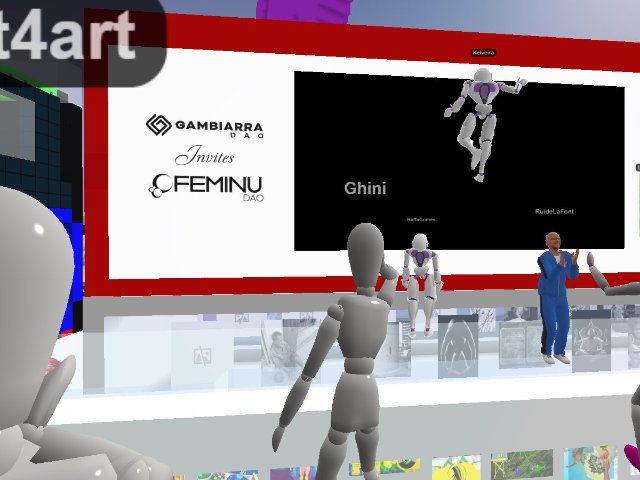 Party with DJ set
Opening of the FEMINU DAO Gallery