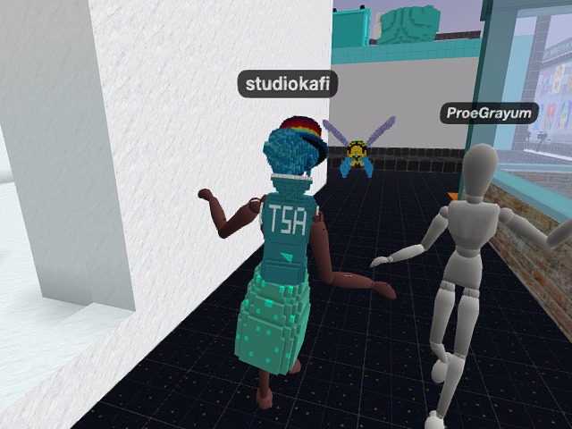 Brought my homie @Program to Teaswap.live to check out art + vibes in @Voxels