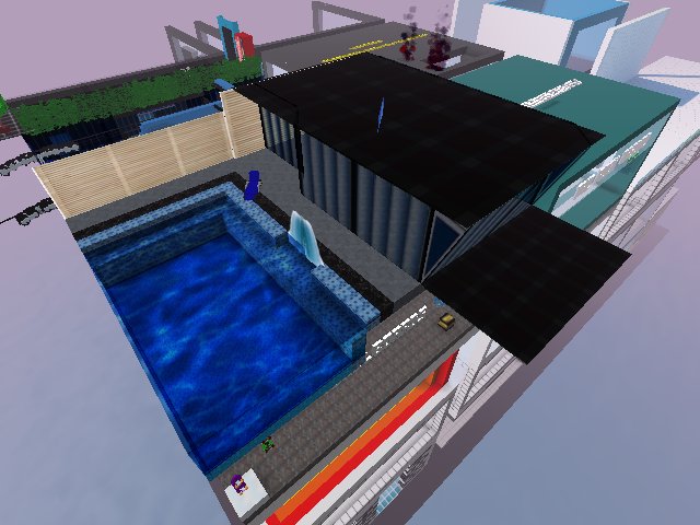 It's The Pool Condo under construction... Sorry for the renovations below. Voxelboards are still available on opensea and raribles A @thebeatminer build for Digga Land