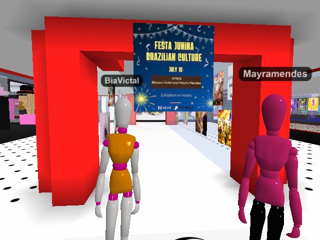 Exhibition #FestaJunina #Brazilian #Culture #BiaVictal and #MayraMendes #FEMINUDAO #Gallery #feminudaogallery #metaverse #voxels #nft #Brazil
