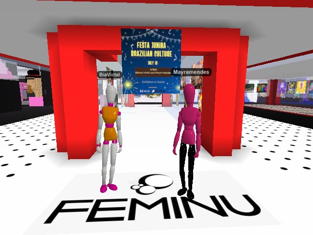 Exhibition #FestaJunina #Brazilian #Culture #BiaVictal and #MayraMendes #FEMINUDAO #Gallery #feminudaogallery #metaverse #voxels #nft #Brazil