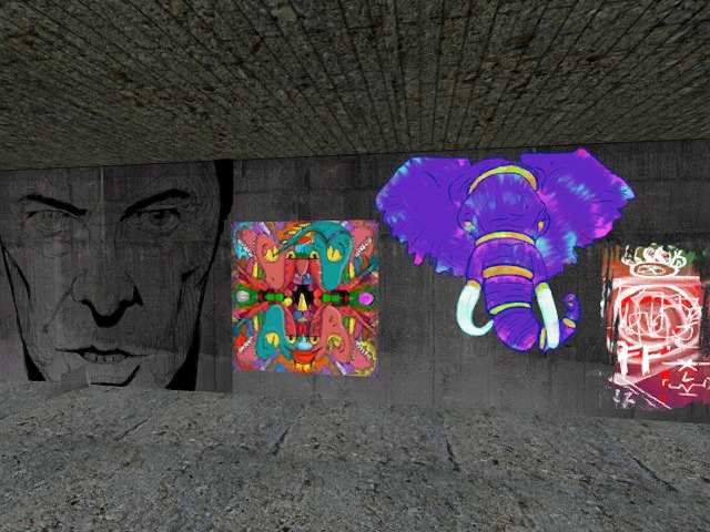 New piece by Daniel Joseph titled Fun House in the center!