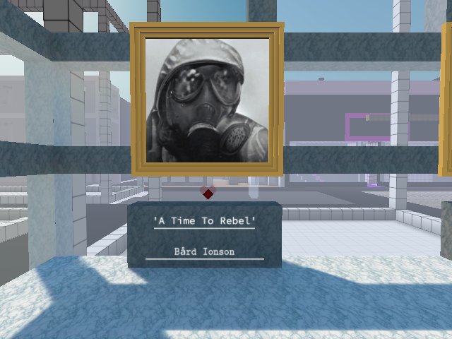 On display in cryptovoxels for 24 hours. Curated by @eNeFTee a curation AI trained by a human. @bardionson A Time To Rebel. It has a soundtrack too. https://knownorigin.io/gallery/252625-a-time-to-rebel