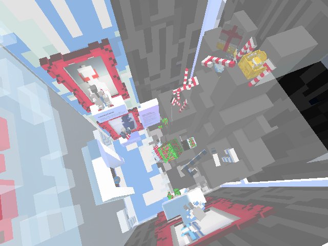 A simple but merry display at LookVault.
(…Look up, fly up, look around…) :-)
