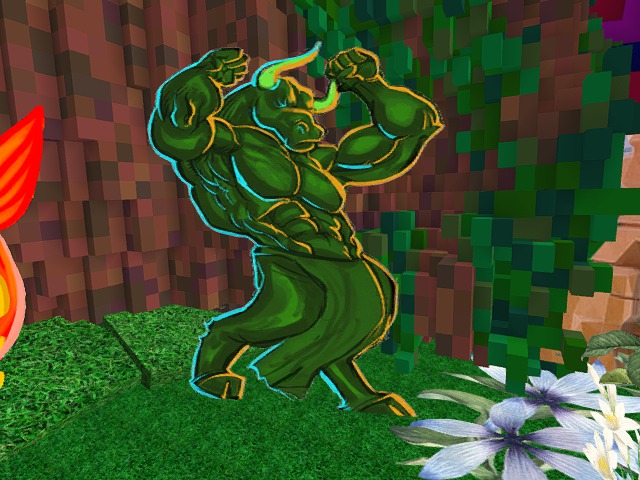 oooo a dancing big green bull. Should out to Bulls on the Block.