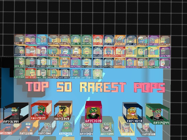 COME SEE THE VOXELIZED RARE APEPE YACHT CLUB POPs, COLLECT YOUR FAVS