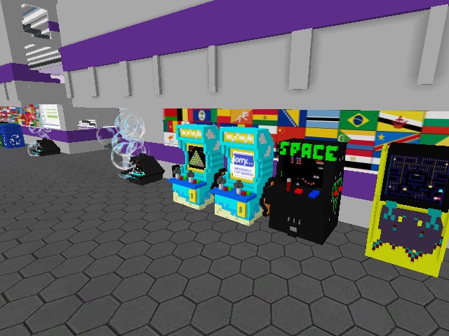 Found arcade machines that I built being used at VoxCon's Arena.