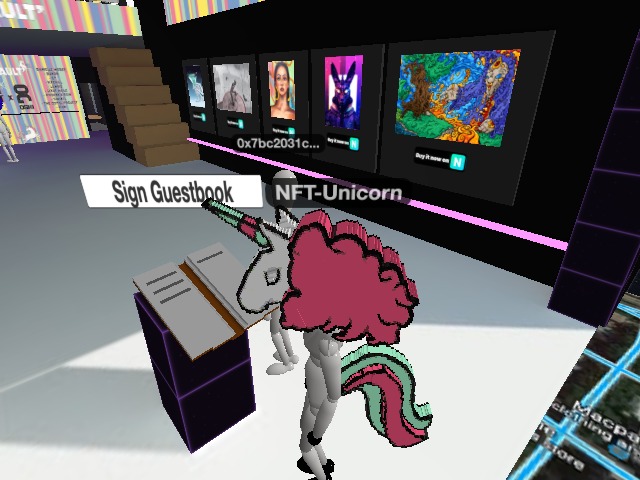 Come and sign the guestbook for a chance to win a Unicorn Avatar Costume