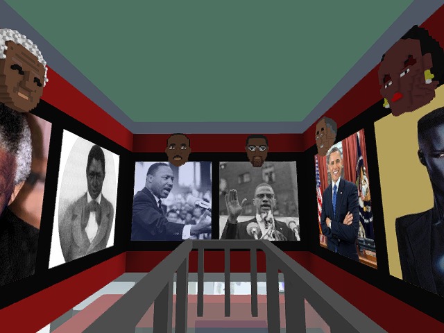 Mandela, Malcolm X, Luther King, Obama, Grace Jones - wearable heads at the Afroverse Museum!