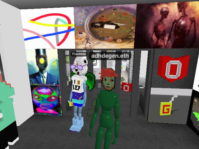 I put up some more 1/1 art on the other side of my space at LEP EMPIRE. - ADHDegen.eth
Hanging with Fiveable