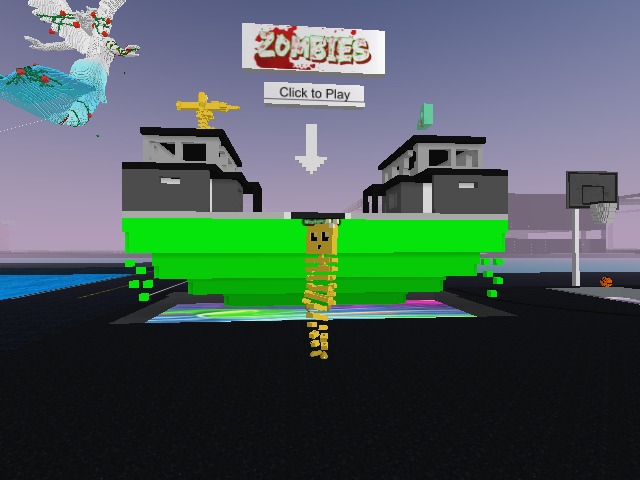 CLICK the floating Island to PLAY Zombie Shooter Game!