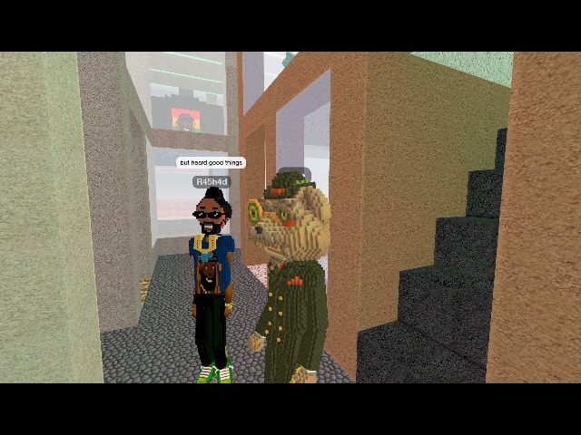 catching up with old in world friends.