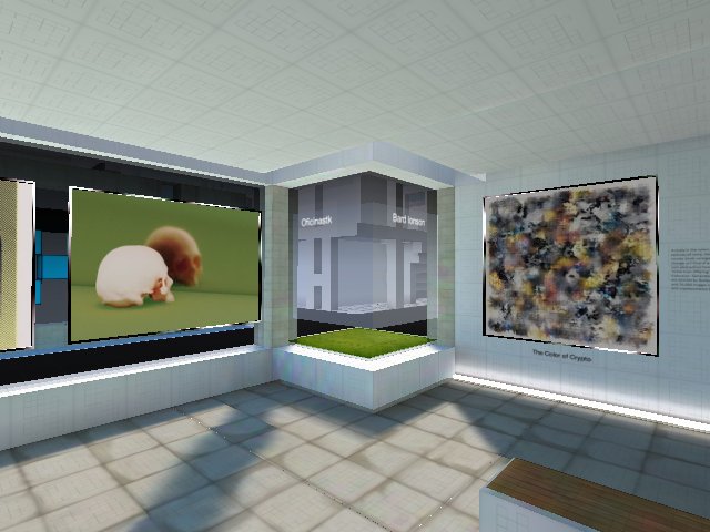 @oficinastk and @bardionson in @cryptovoxels NFT display in virtual reality