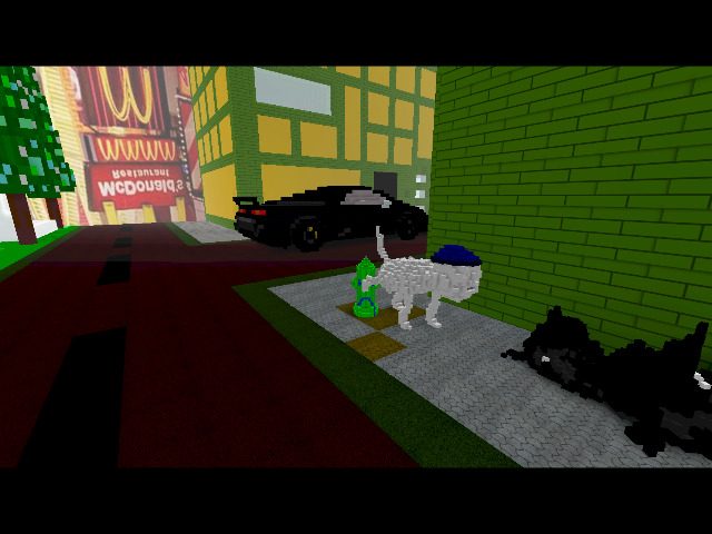 Dog with a hat taking a pee. Such realism!