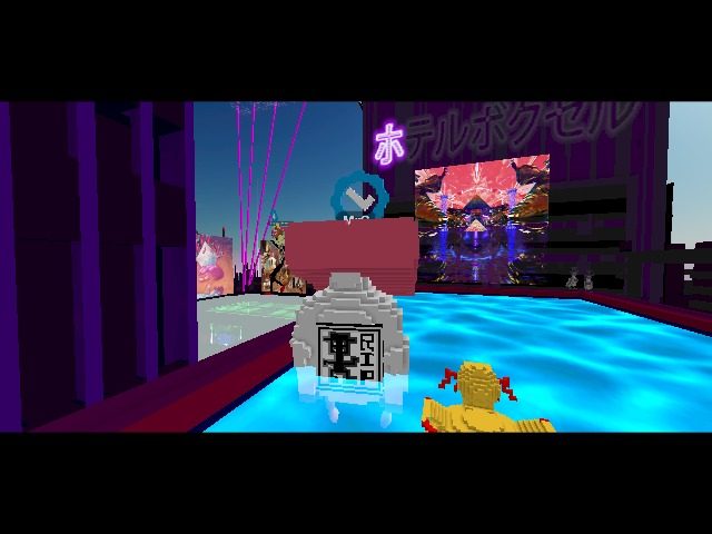 Chilling in the jacuzzi at the Voxels Hotel before the party kicks off! Come find yourself a spot!