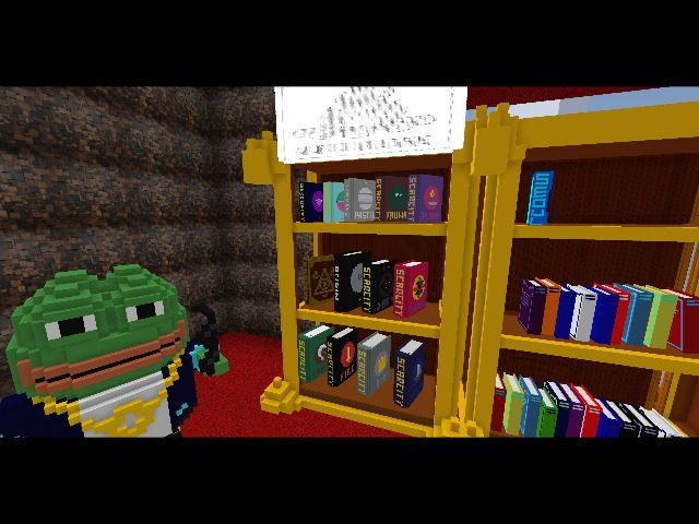 Voxels Lore guarded by Pepe at Near Alexandria Library