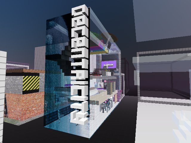 Decentricity tower at night