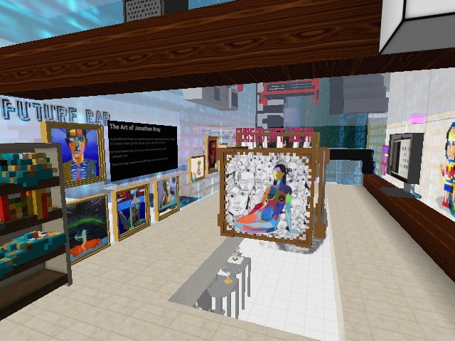 My first ever gallery on Cryptovoxels! I don't miss Second Life anymore :) :)