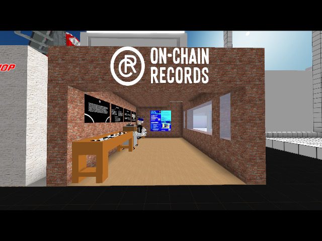 vibin' at the On-Chain Records pop-up shop