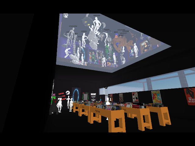 Party people above the On-Chain Records store!