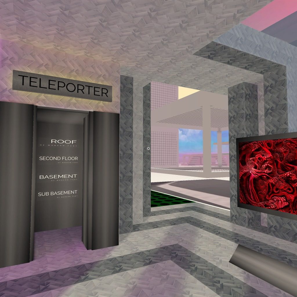 use the TELEPORTER to visit the basement and sub-basement exhibit levels at the MOMF!  Art is installed now